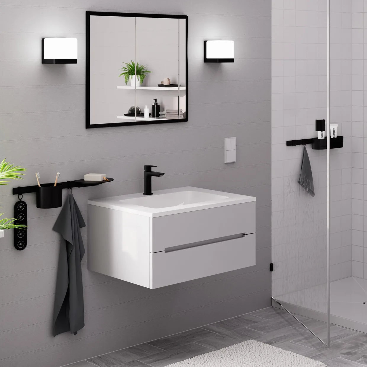 Смеситель для раковины hansgrohe Logis Fine 110 CoolStart без донного клапана, Matt Black (71255670) — фото 2