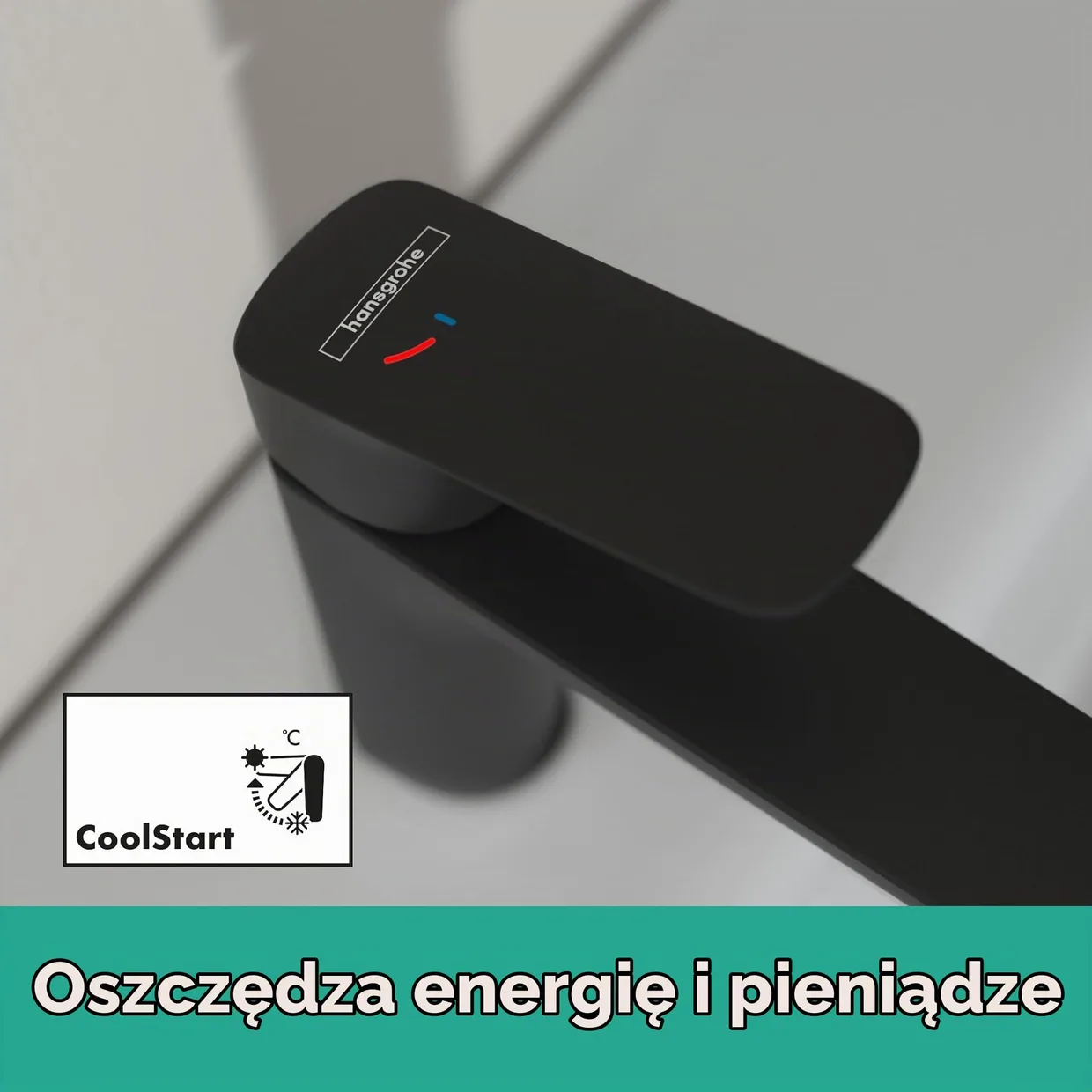 Смеситель для раковины hansgrohe Logis Fine 110 CoolStart без донного клапана, Matt Black (71255670) — фото 4