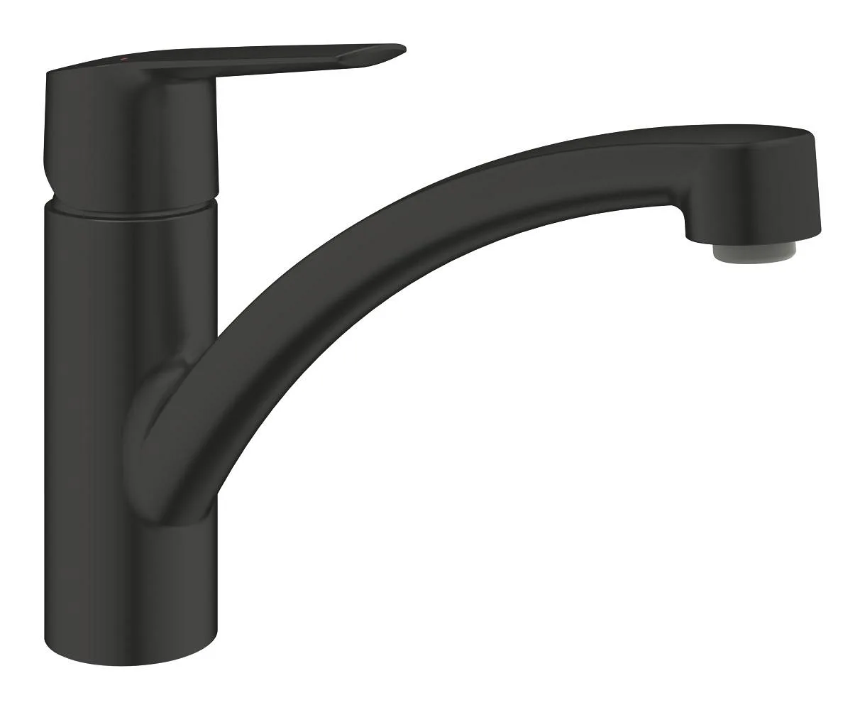 Смеситель для кухни GROHE Start с низким поворотным изливом, матовый чёрный (305302432)
