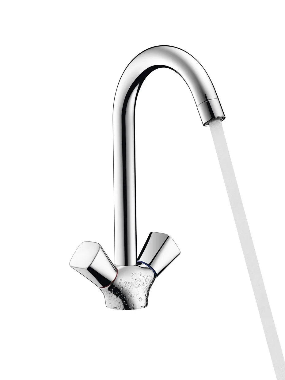 Змішувач для кухні двовентильний hansgrohe MyCube з високим поворотним виливом, хром (13818000) — фото 2