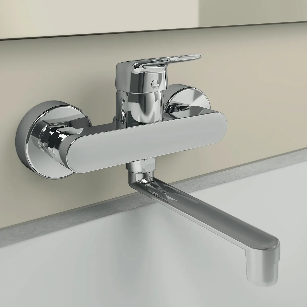 Смеситель для раковины настенный Ideal Standard Ceraflex с поворотным изливом 160 мм, хром (B1717AA) — фото 4