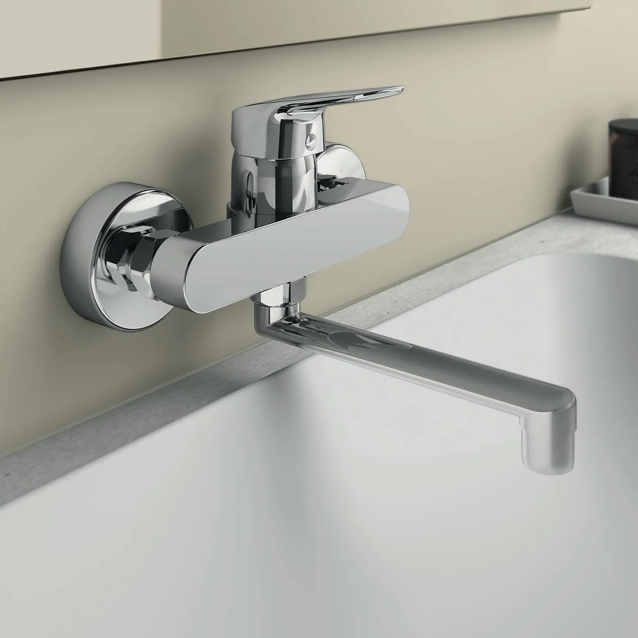 Смеситель для раковины настенный Ideal Standard Ceraflex с поворотным изливом 160 мм, хром (B1717AA) — фото 5