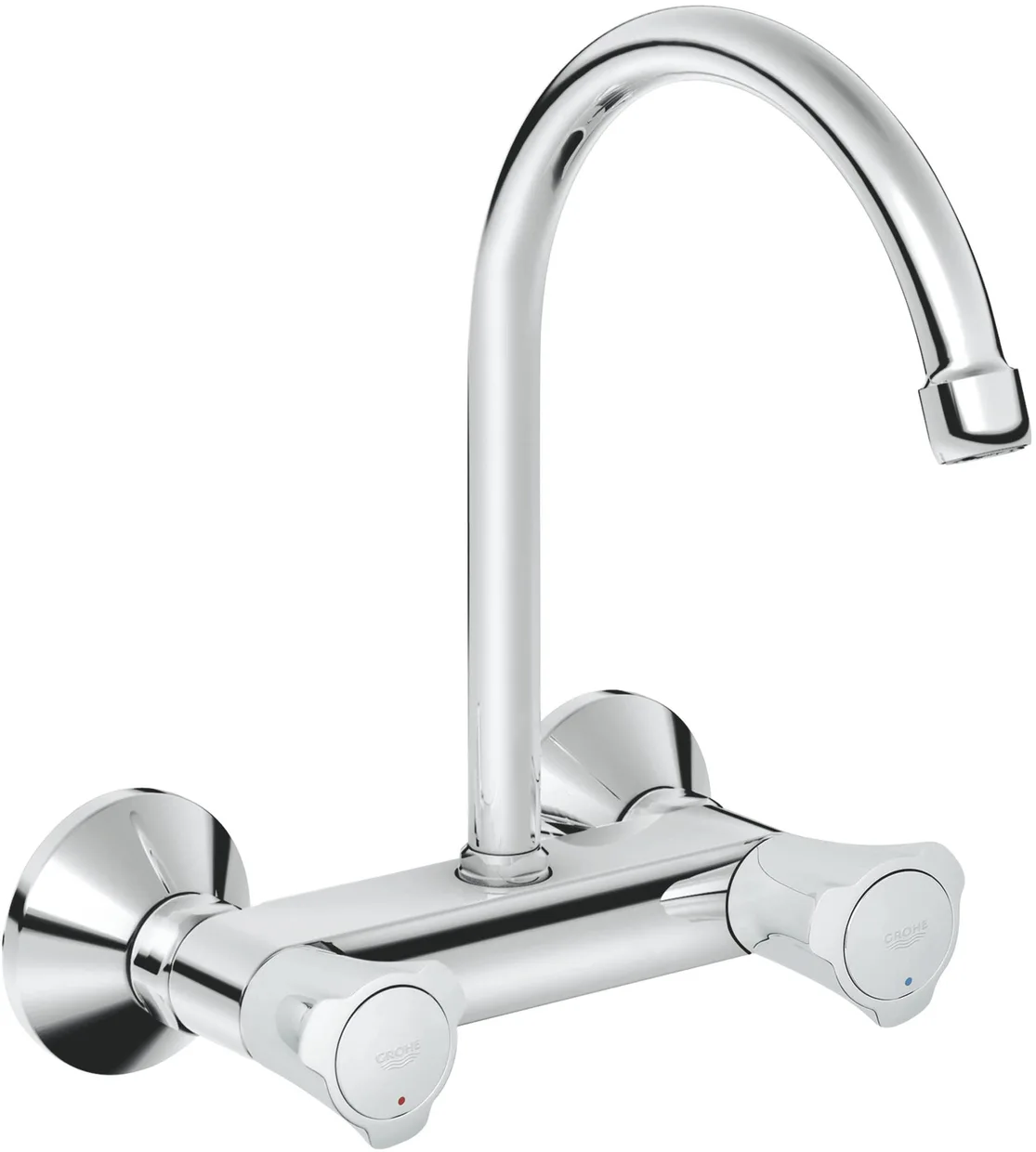 Смеситель для кухни настенный двухвентильный GROHE Costa L с высоким поворотным изливом, хром (31191001)