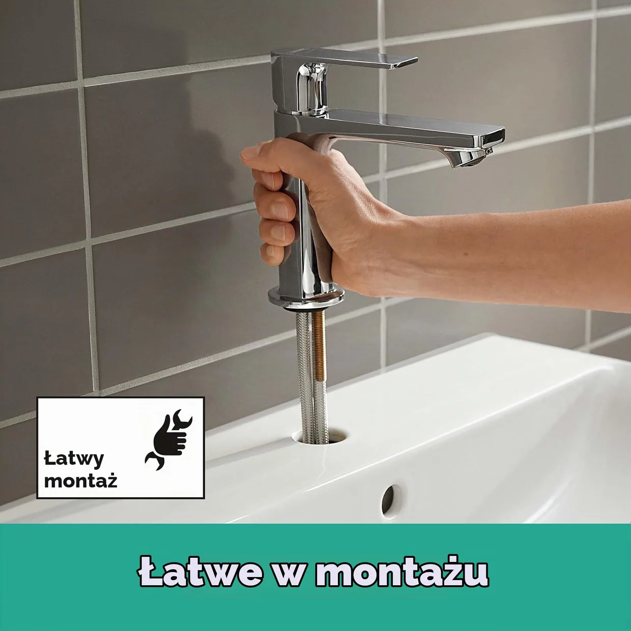 Змішувач для раковини hansgrohe Rebris E 110 з донним клапаном pop-up, хром (72557000) — фото 4