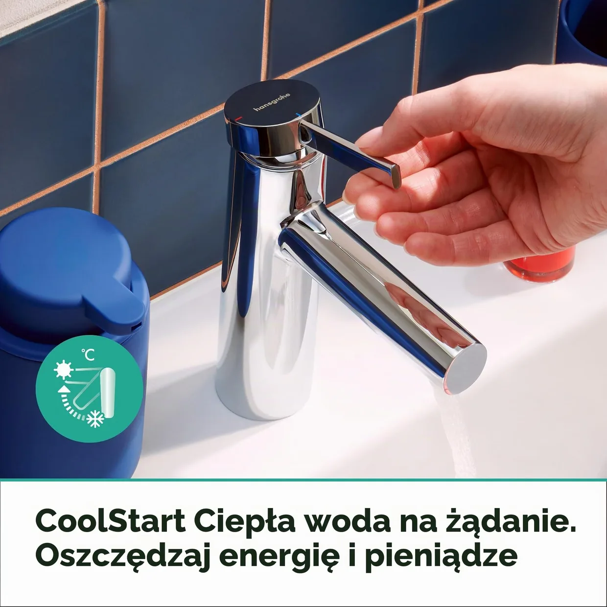 Смеситель для раковины hansgrohe Zesis S 70 CoolStart без донного клапана, хром (74711000) — фото 3