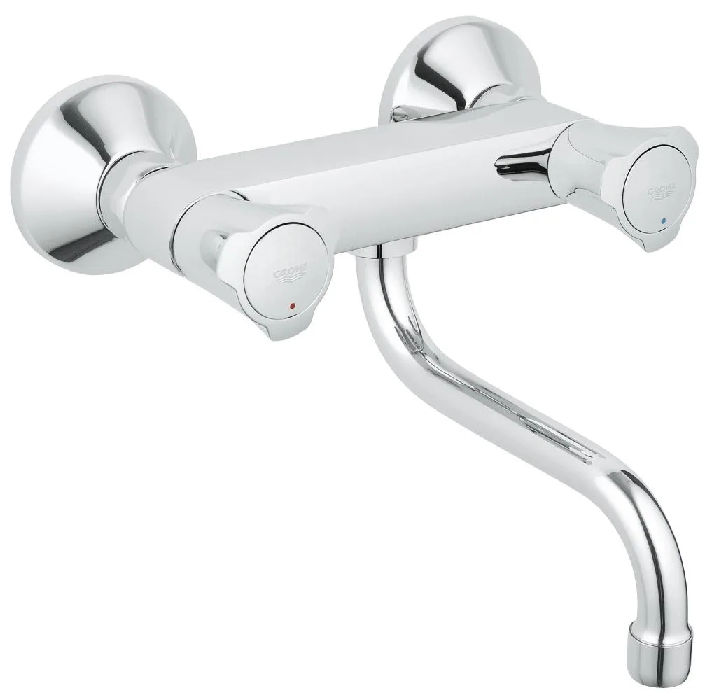 Смеситель для кухни настенный двухвентильный GROHE Costa L с нижним поворотным изливом 200 мм, хром (31187001)