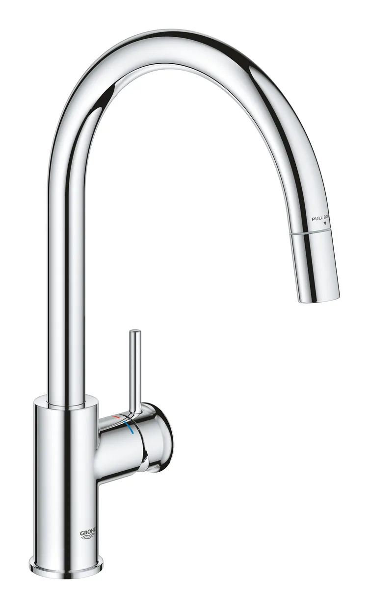 Смеситель для кухни GROHE BauClassic с выдвижным изливом, хром (30573000) — фото 2