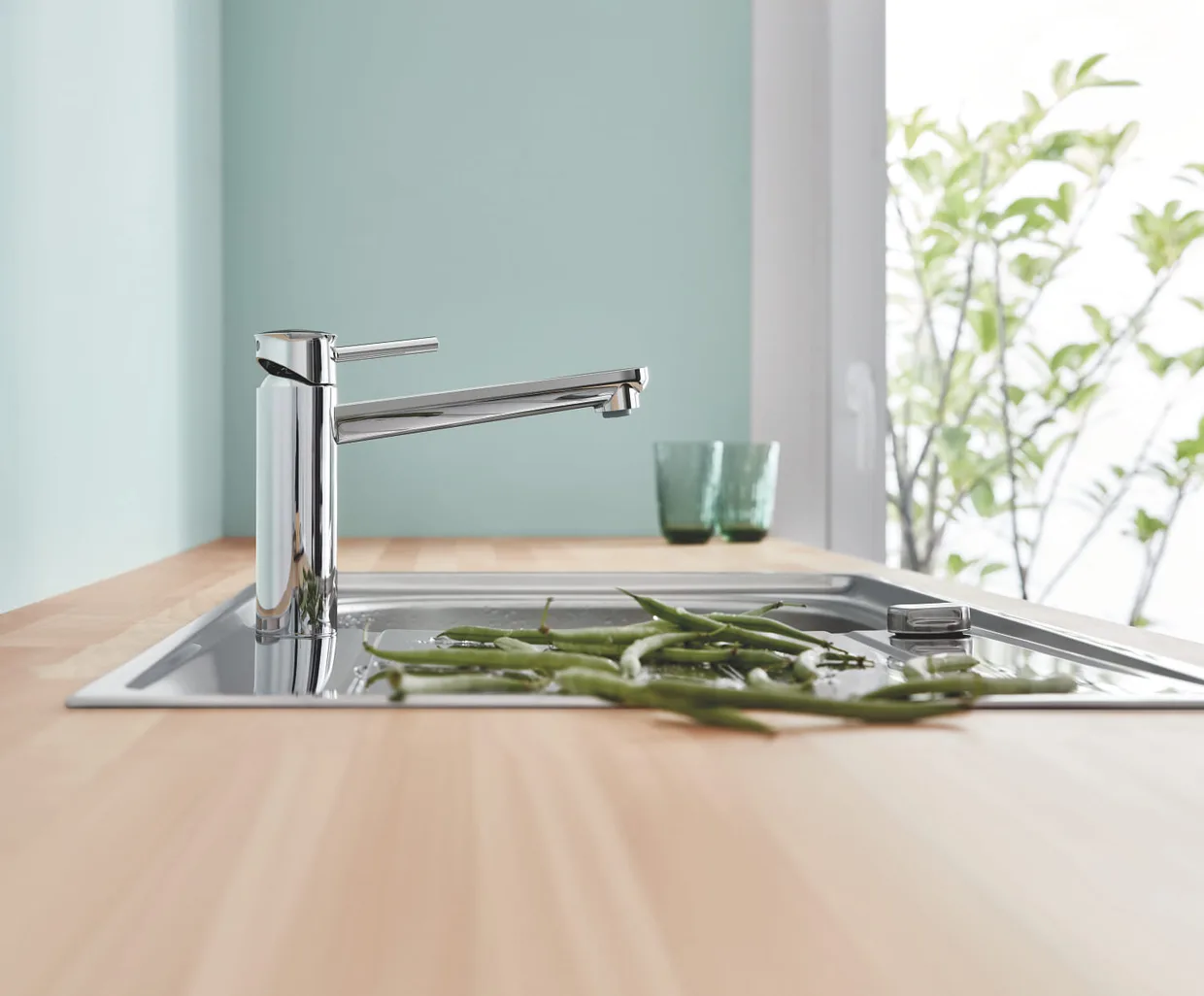 Смеситель для кухни GROHE BauClassic с средним C-образным изливом, хром (30576000) — фото 3