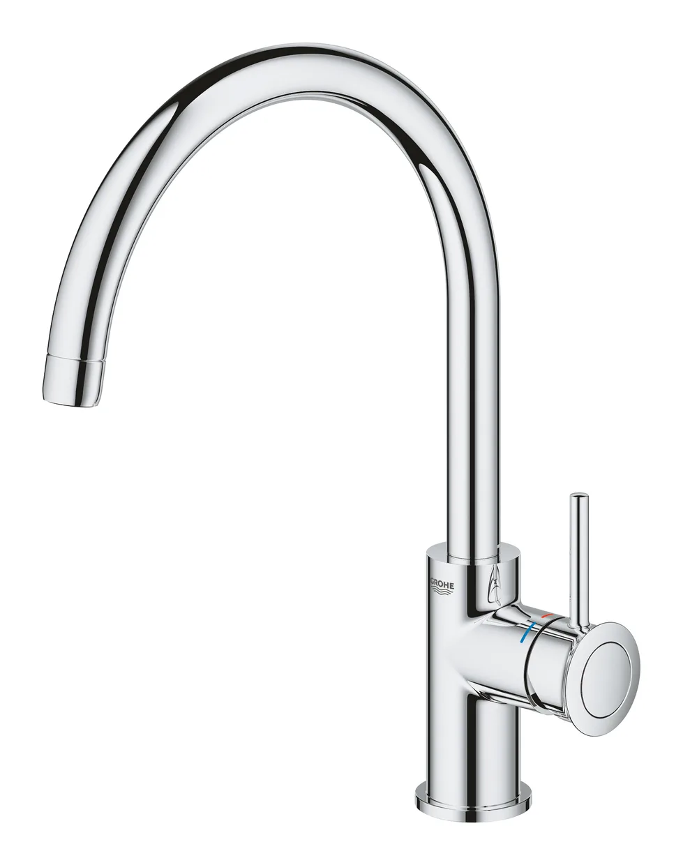 Смеситель для кухни GROHE BauClassic с высоким C-образным изливом, хром (30577000) — фото 7