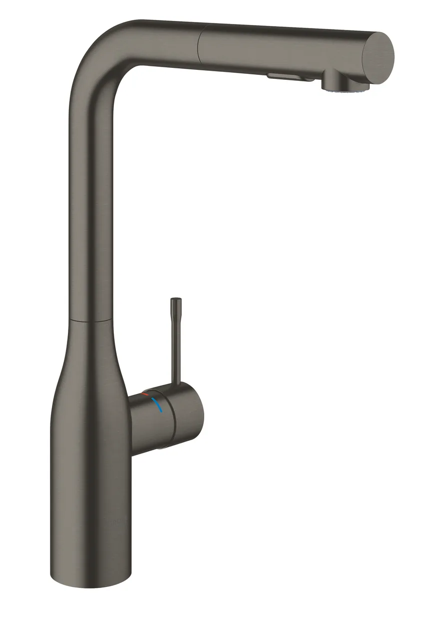 Смеситель для кухни GROHE Essence с выдвижной лейкой, Brushed Hard Graphite (30270AL0) — фото 2