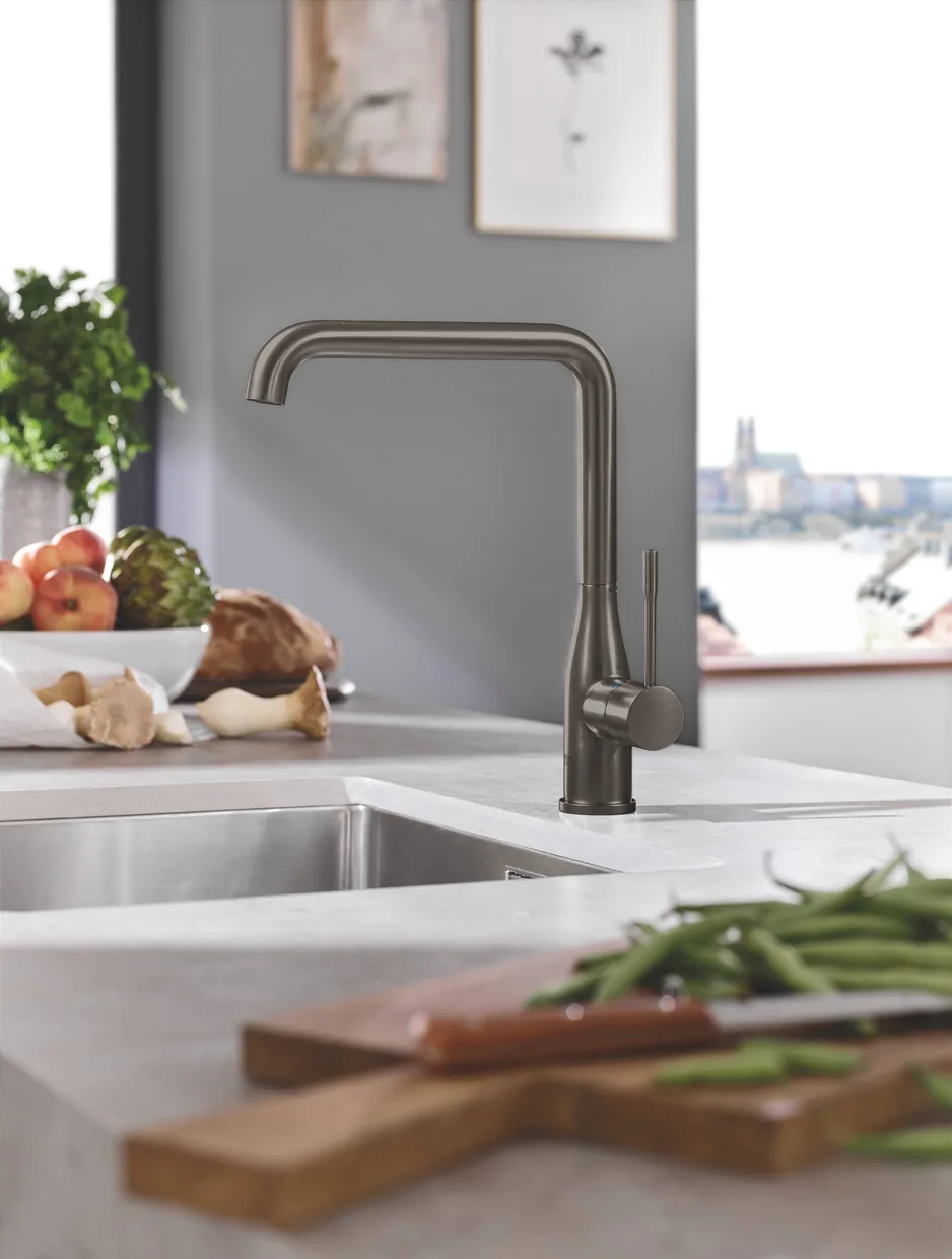 Смеситель для кухни GROHE Essence с высоким L-образным изливом, Brushed Hard Graphite (30269AL0) — фото 3