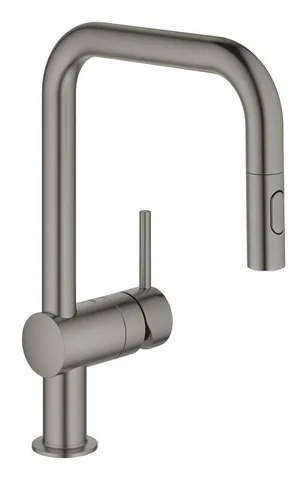 Смеситель для кухни GROHE Minta с выдвижным изливом, Brushed Hard Graphite (32322AL2)