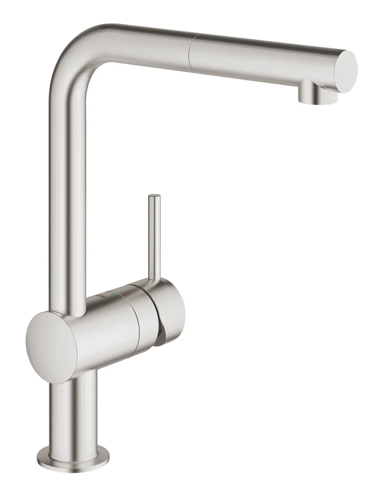 Смеситель для кухни GROHE Vento с выдвижным изливом, Supersteel (30436DC0)