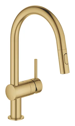 Смеситель для кухни GROHE Minta с выдвижной лейкой, Cool Sunrise Brushed (32321GN2)