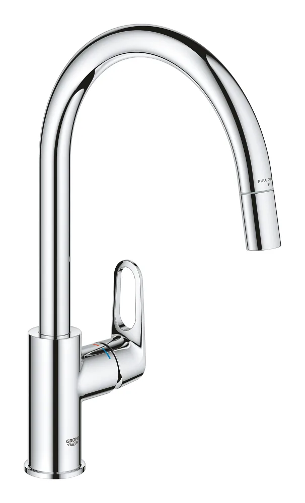 Смеситель для кухни GROHE QuickFix Start Flow с выдвижным изливом, хром (30569000)