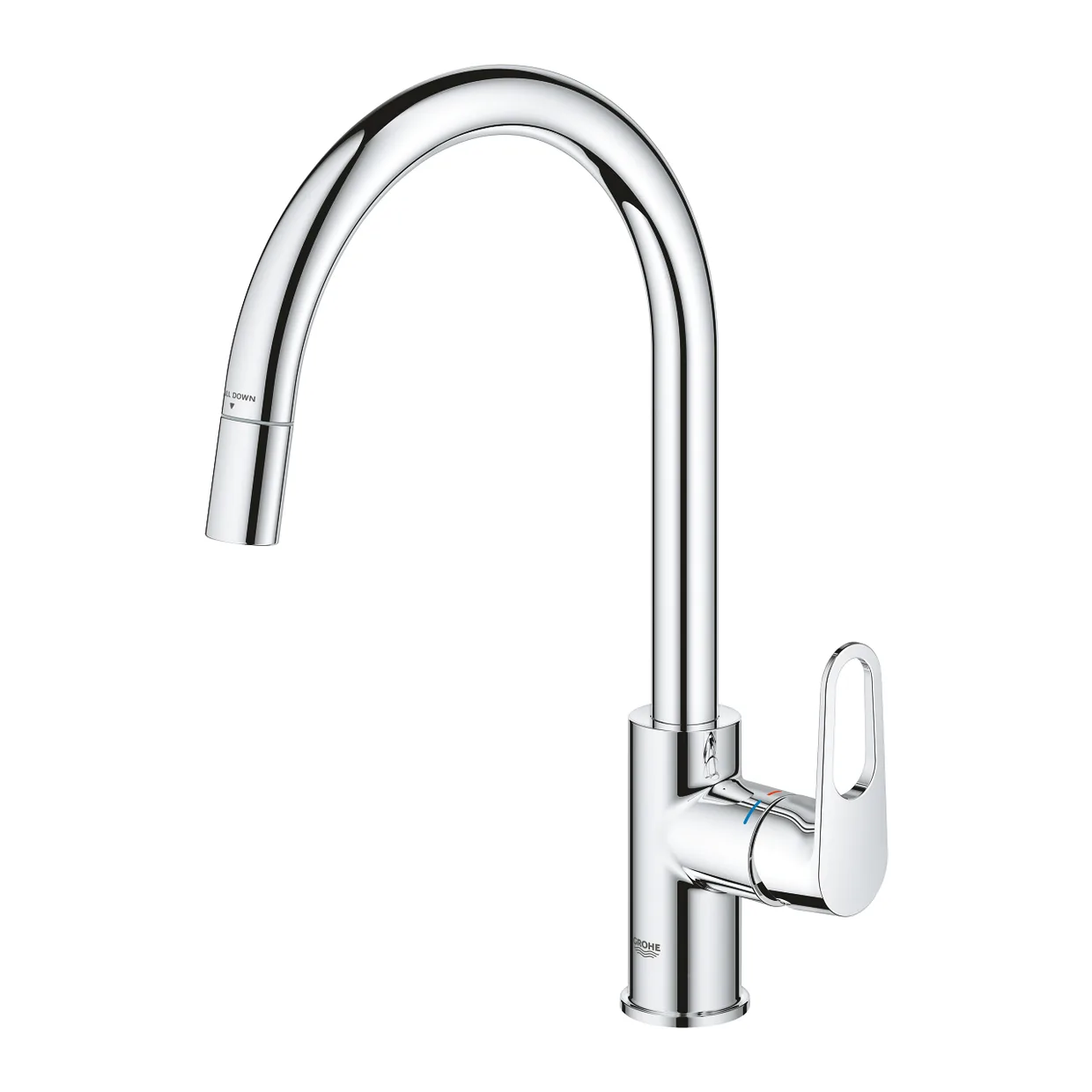 Смеситель для кухни GROHE QuickFix Start Flow с выдвижным изливом, хром (30569000) — фото 8