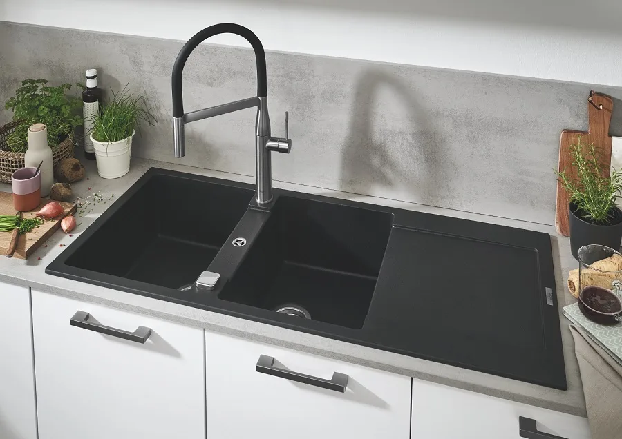 Смеситель для кухни GROHE Essence с пружинным изливом и выдвижной лейкой, Supersteel (30294DC0) — фото 6