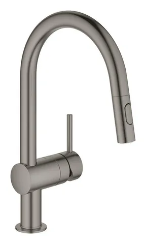 Смеситель для кухни GROHE Minta с выдвижной лейкой, Brushed Hard Graphite (32321AL2)