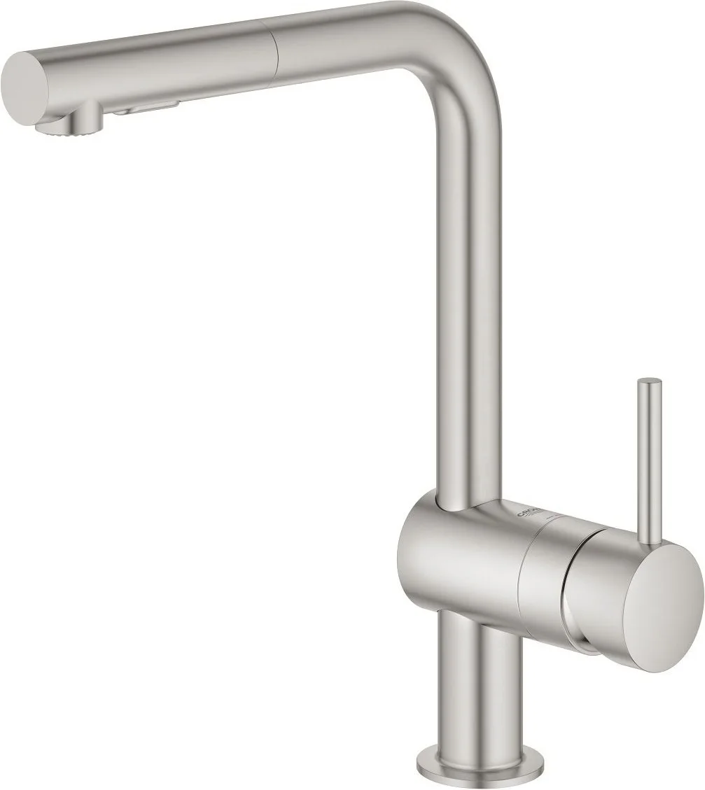 Смеситель для кухни GROHE Vento с выдвижной лейкой, Supersteel (30437DC0) — фото 3