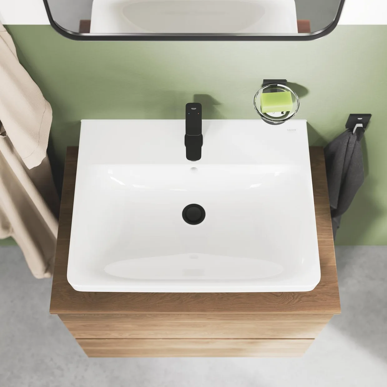 Смеситель для раковины GROHE QuickFix Dice S с донным клапаном, Matt Black (1018572430) — фото 14