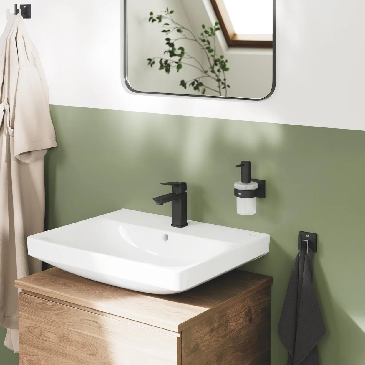 Смеситель для раковины GROHE QuickFix Dice S с донным клапаном, Matt Black (1018572430) — фото 15