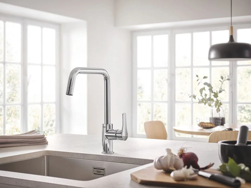 Смеситель для кухни GROHE Eurosmart с высоким U-образным изливом, хром (30567000) — фото 7