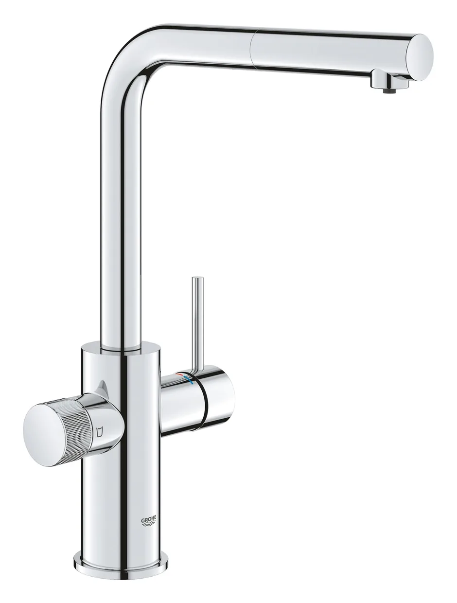 Смеситель для кухни GROHE Blue Pure Minta с каналом для фильтрованной воды и выдвижным изливом, хром (30590000) — фото 2