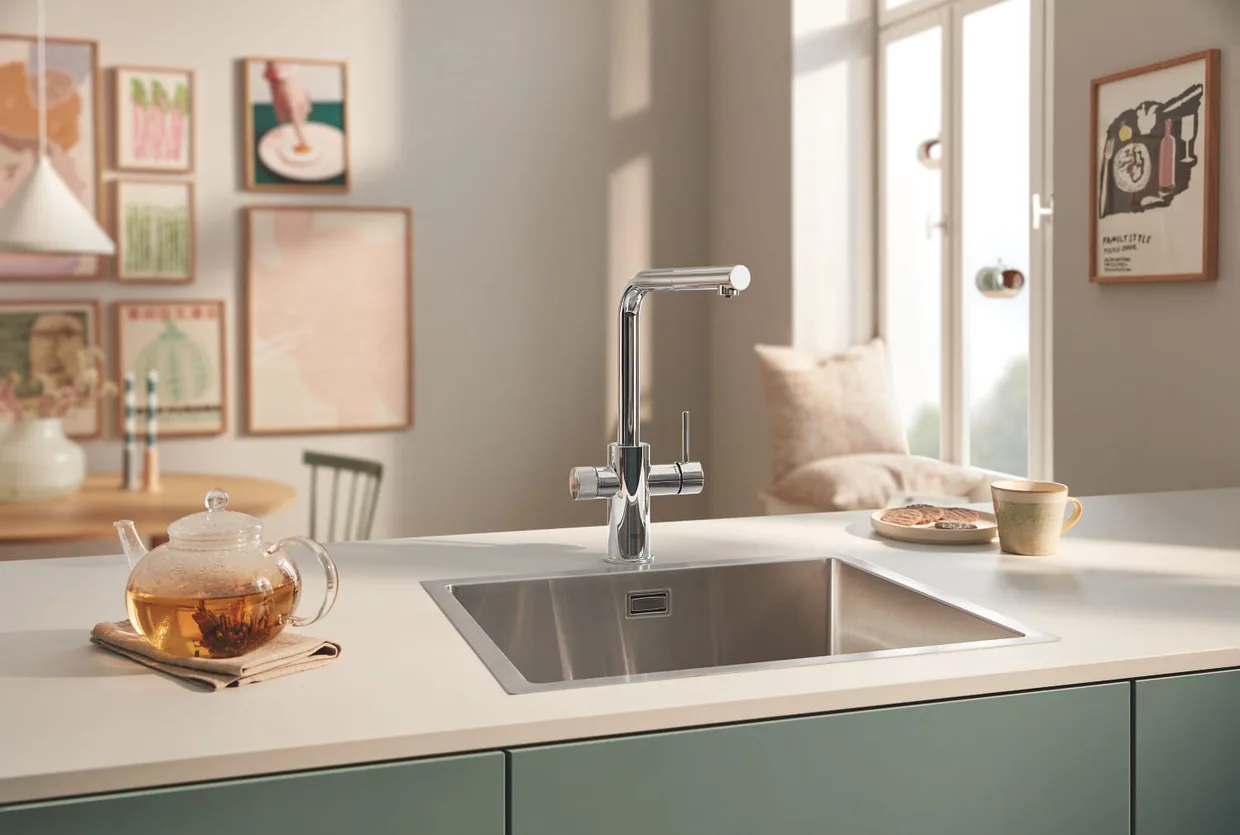 Смеситель для кухни GROHE Blue Pure Minta с каналом для фильтрованной воды и выдвижным изливом, хром (30590000) — фото 4