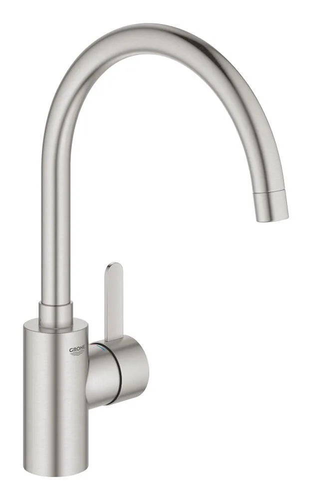 Смеситель для кухни GROHE Eurosmart Cosmopolitan с высоким C-образным изливом, Supersteel (32843DC2)