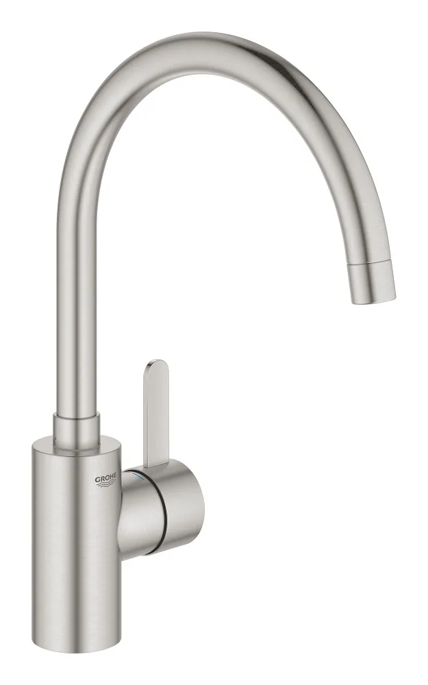 Смеситель для кухни GROHE Eurosmart Cosmopolitan с высоким C-образным изливом, Supersteel (32843DC2) — фото 2