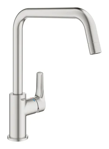 Смеситель для кухни GROHE Eurosmart с высоким U-образным изливом, Supersteel (30567DC0)