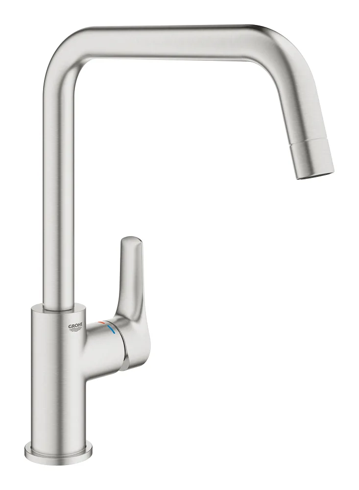 Смеситель для кухни GROHE Eurosmart с высоким U-образным изливом, Supersteel (30567DC0)