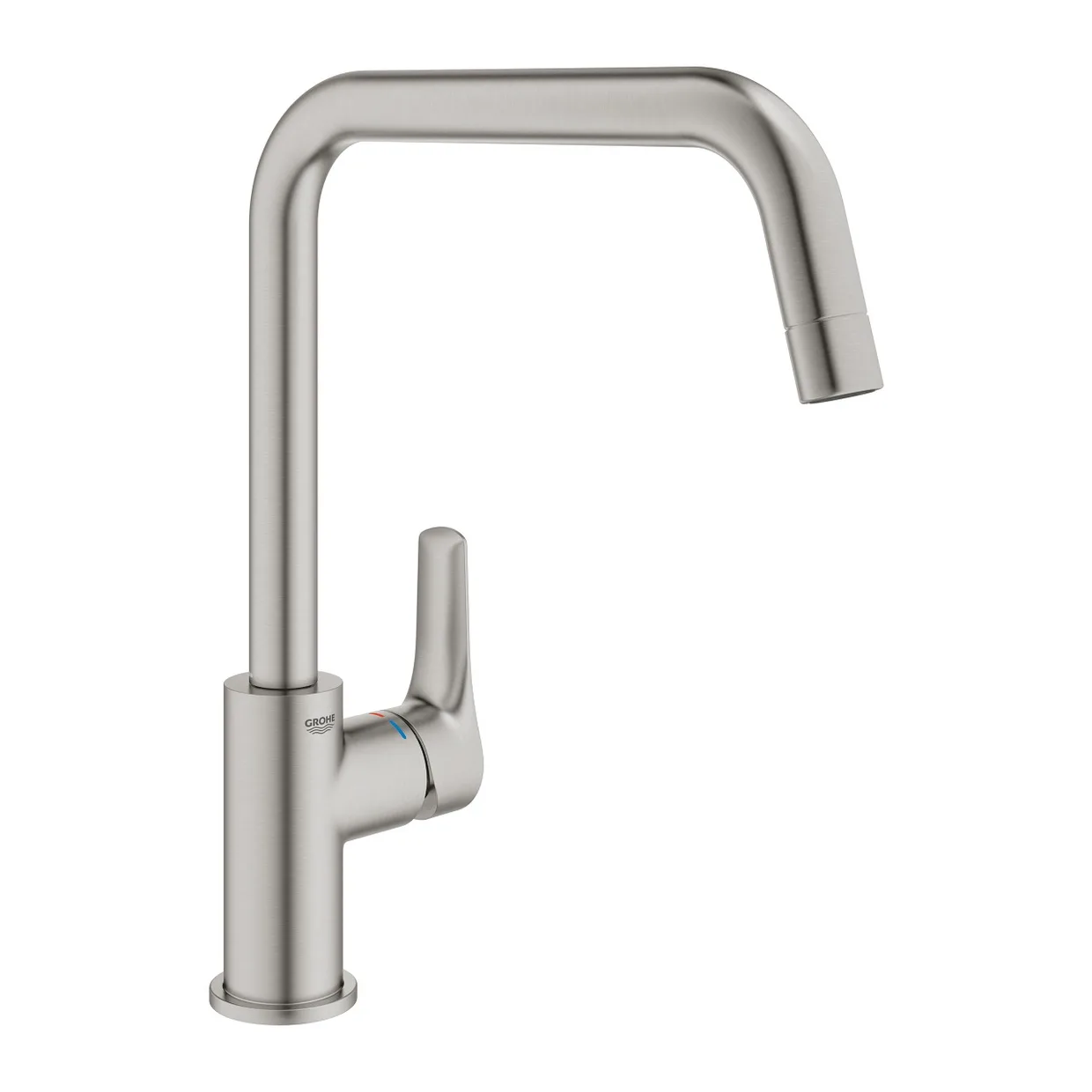 Смеситель для кухни GROHE Eurosmart с высоким U-образным изливом, Supersteel (30567DC0) — фото 2