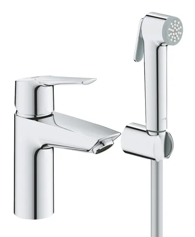 Смеситель для раковины GROHE QuickFix Start S с гигиеническим душем, хром (23123003)