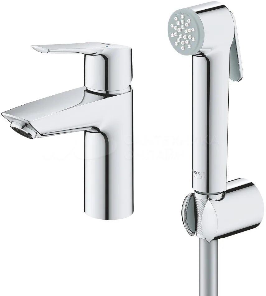 Смеситель для раковины GROHE QuickFix Start S с гигиеническим душем, хром (23123003) — фото 5