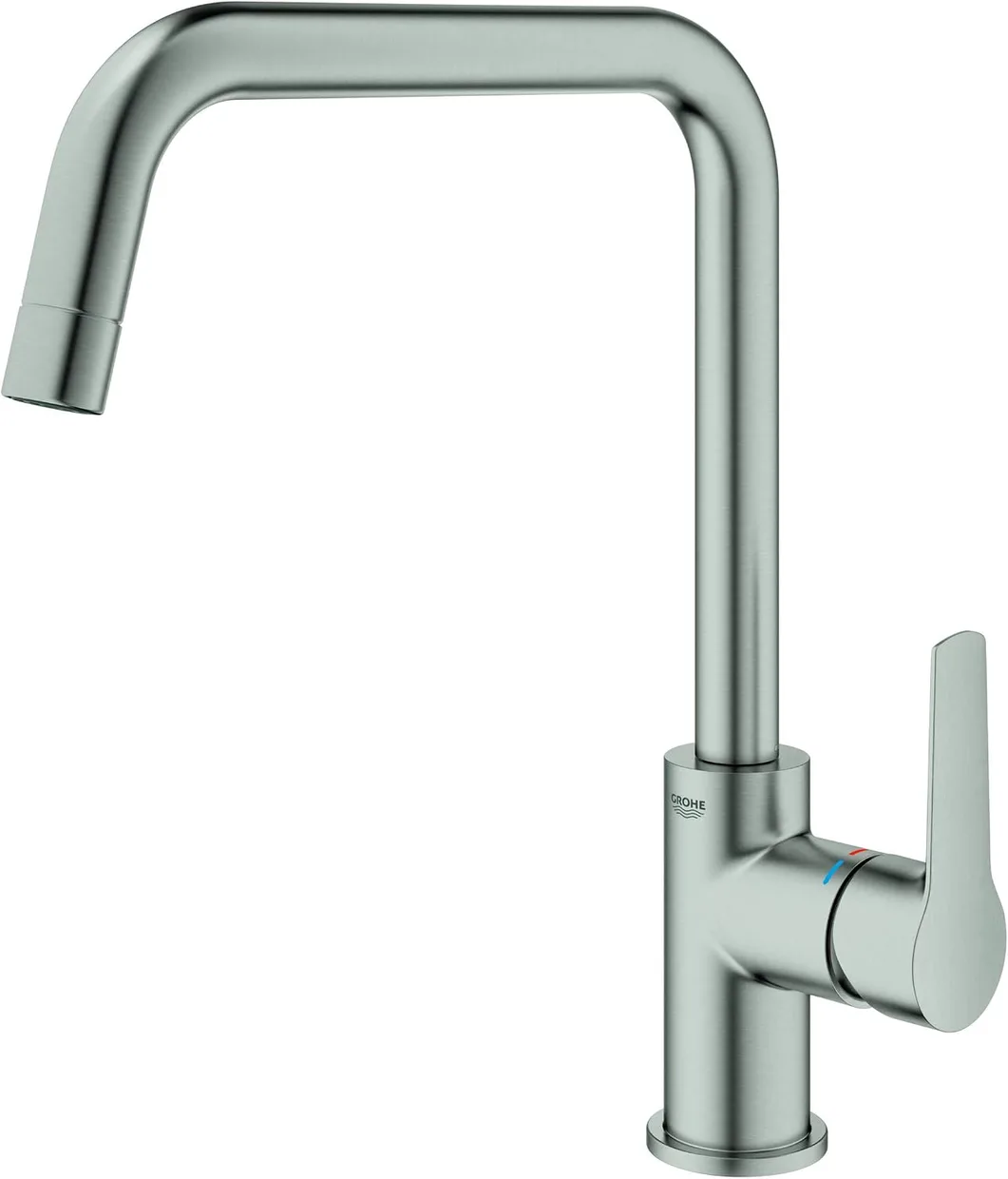 Смеситель для кухни GROHE QuickFix Start с высоким U-образным изливом, Supersteel (30470DC0) — фото 5