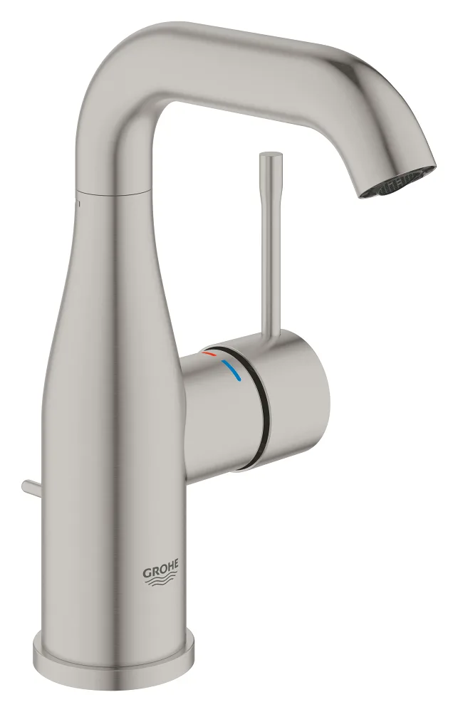 Смеситель для раковины GROHE Essence M с донным клапаном, Supersteel (24173DC1)