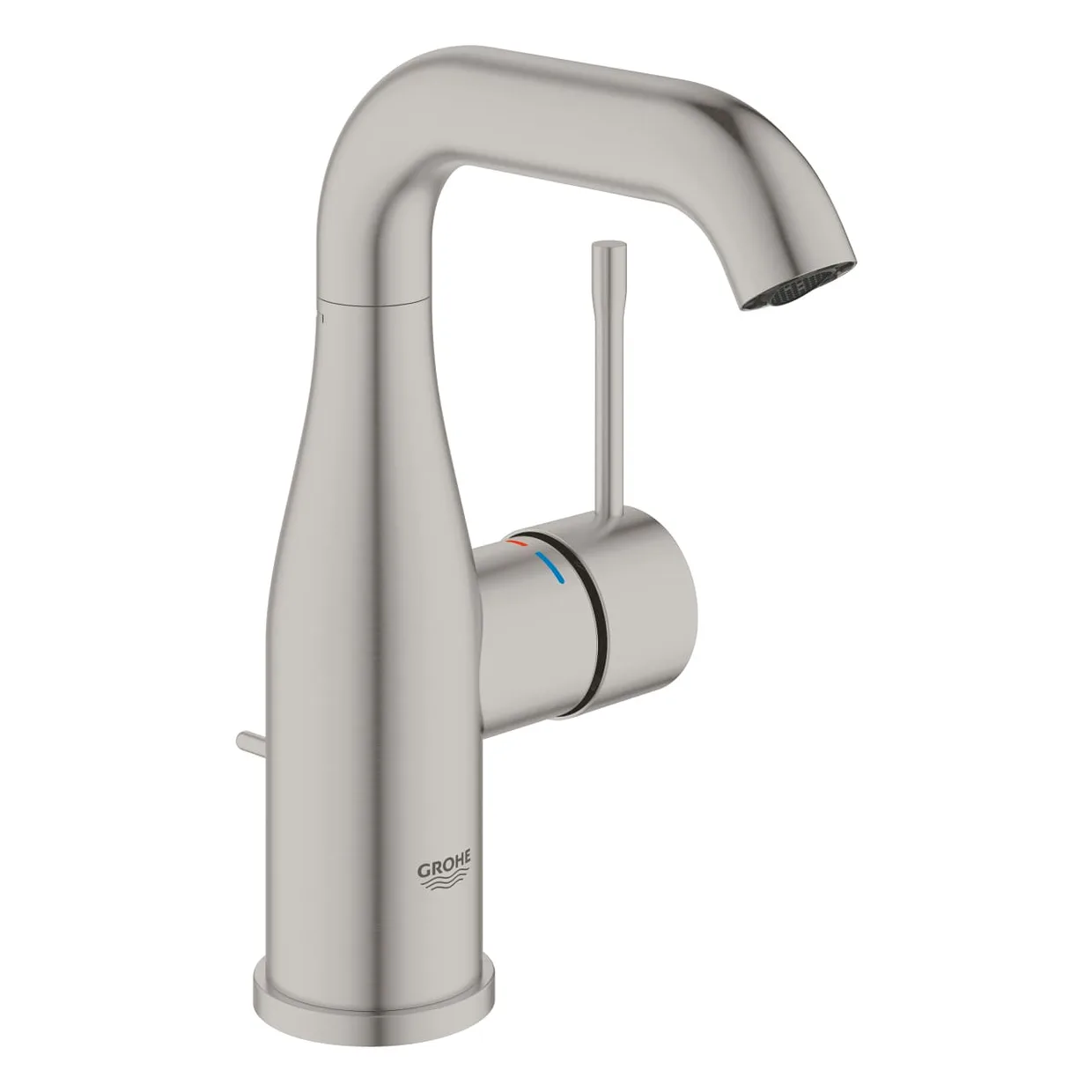 Смеситель для раковины GROHE Essence M с донным клапаном, Supersteel (24173DC1) — фото 2