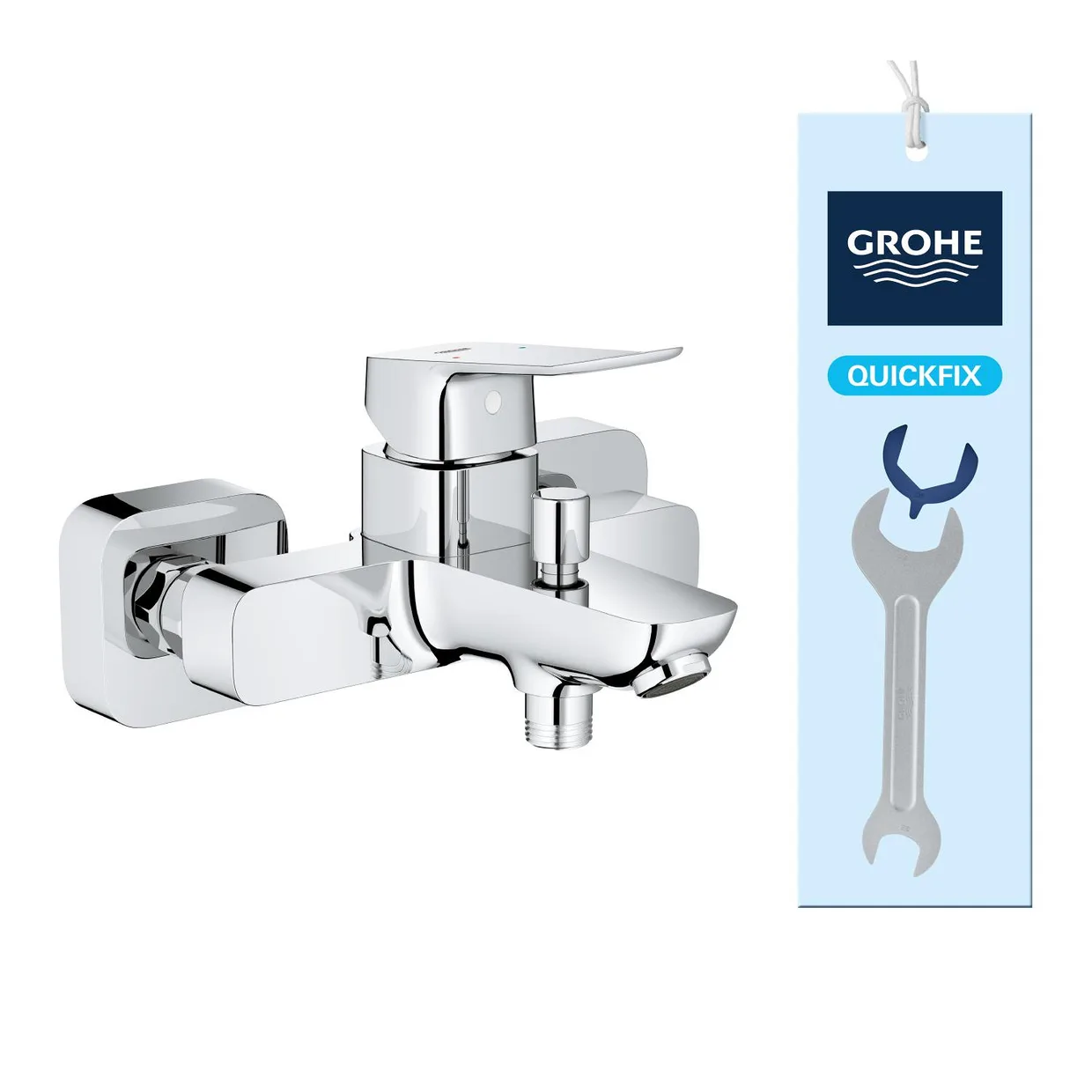 Смеситель для ванны настенный GROHE QuickFix Dice с автоматическим переключателем ванна/душ, хром (1018720000) — фото 3