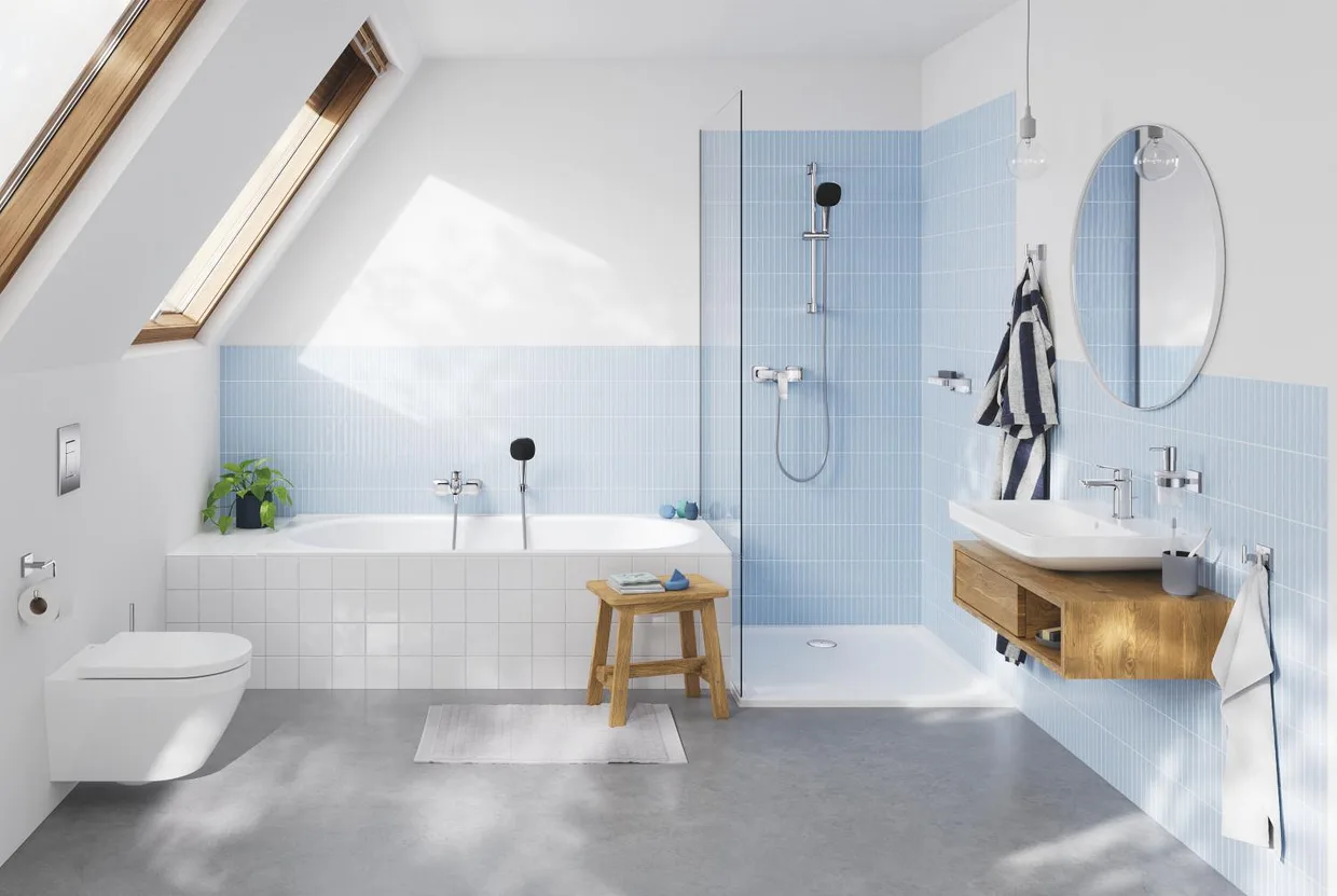 Смеситель для ванны настенный GROHE QuickFix Dice с автоматическим переключателем ванна/душ, хром (1018720000) — фото 5