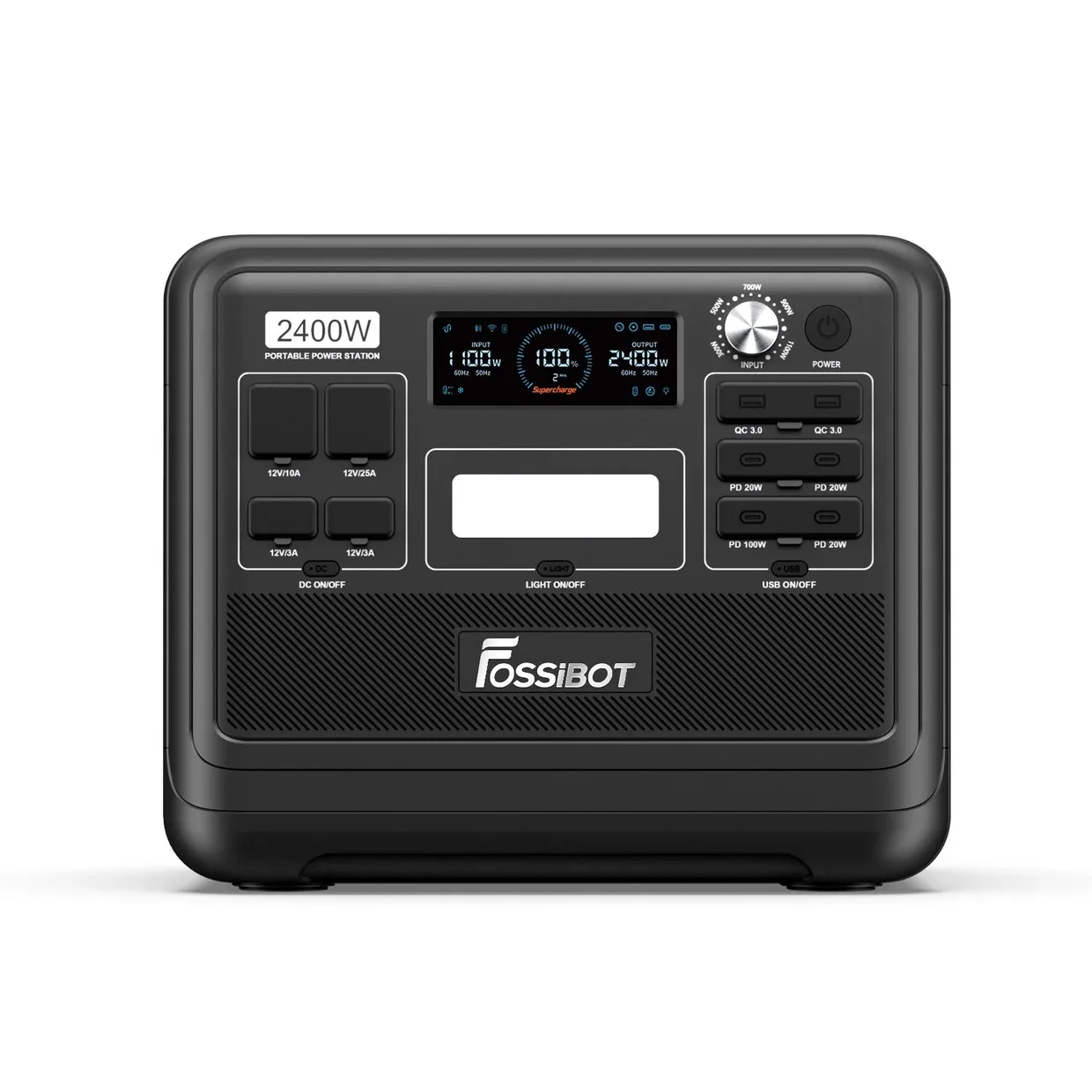 Зарядная станция FOSSiBOT F2400 Black 2048Wh 2400W — вид спереди