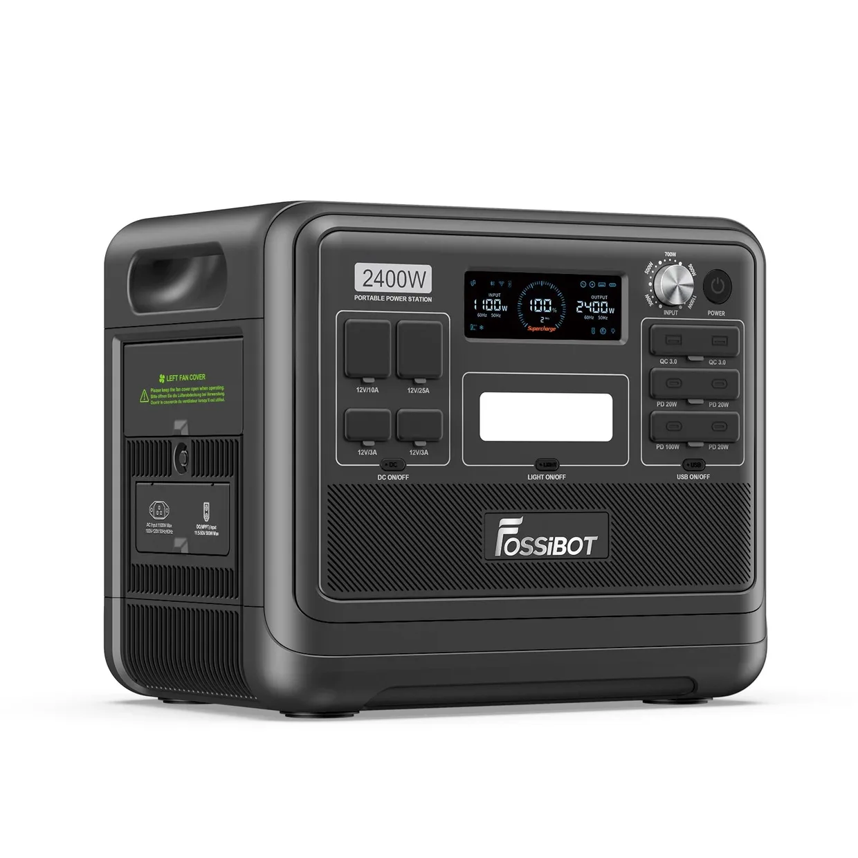 Зарядная станция FOSSiBOT F2400 Black — ракурс 3/4