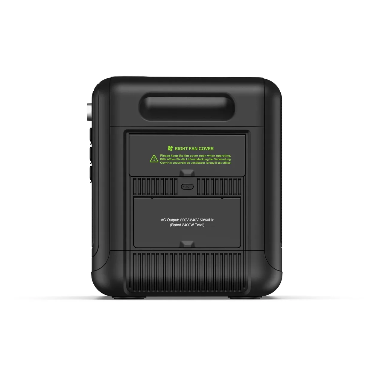 Зарядная станция FOSSiBOT F2400 Black — боковая панель охлаждения