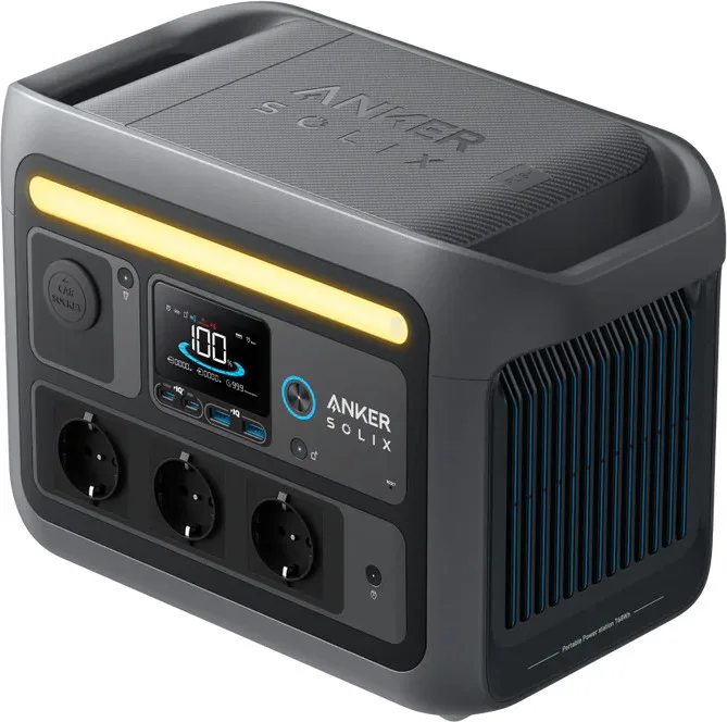 Зарядная станция Anker SOLIX C800 — ракурс сверху с ручками