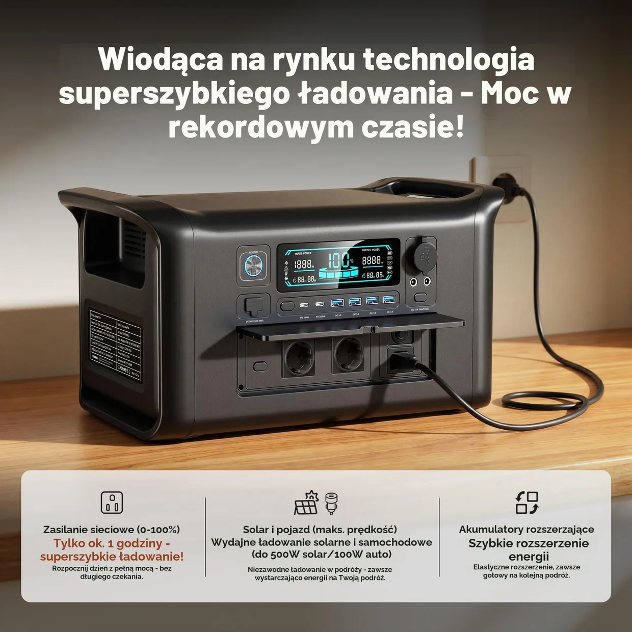 Зарядная станция CTOLITY AP1000 1024Wh 1800W — фото 5