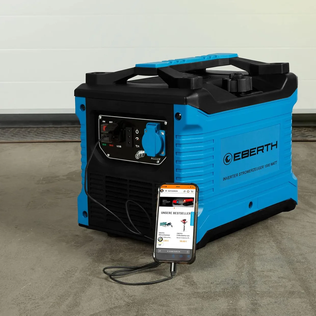 Инверторный генератор EBERTH GG2-IS1000 1000W 2 л.с. бензиновый 4-тактный — фото 5