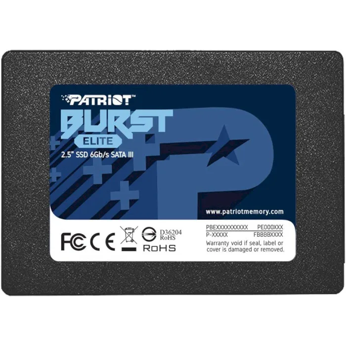 Корпус накопичувача SSD Patriot Burst Elite 2.5 SATA 240GB із фірмовою синьою етикеткою