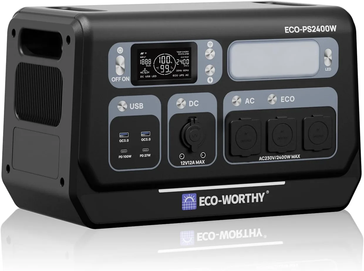 Зарядная станция ECO-WORTHY PS2400 2048Wh 2400W LiFePO4