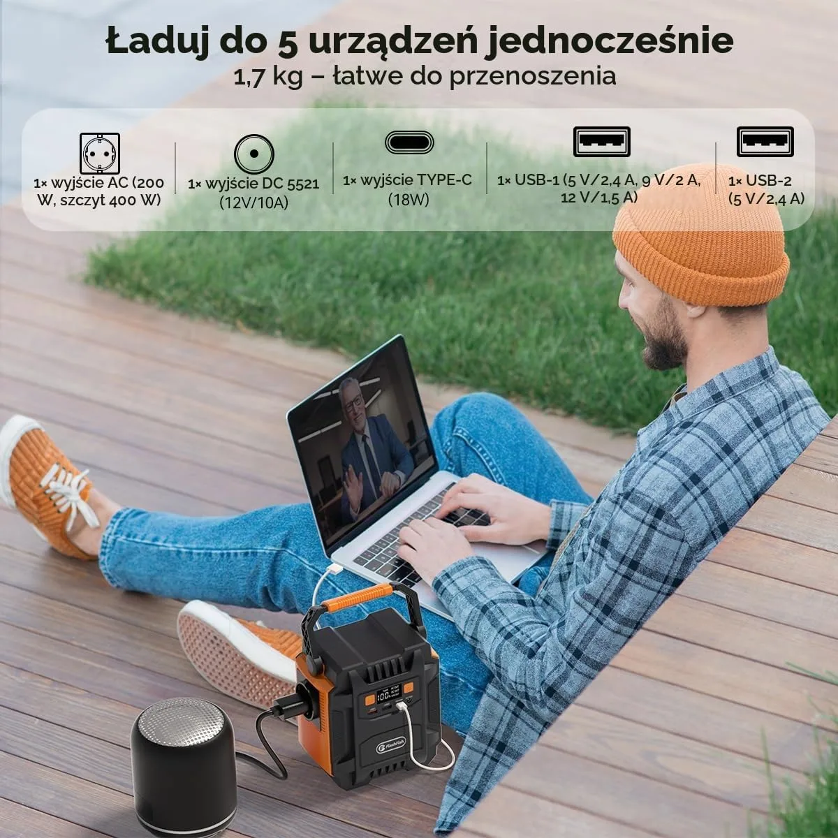 Портативная зарядная станция FlashFish A201 172.8Wh 200W (48000mAh) — фото 2