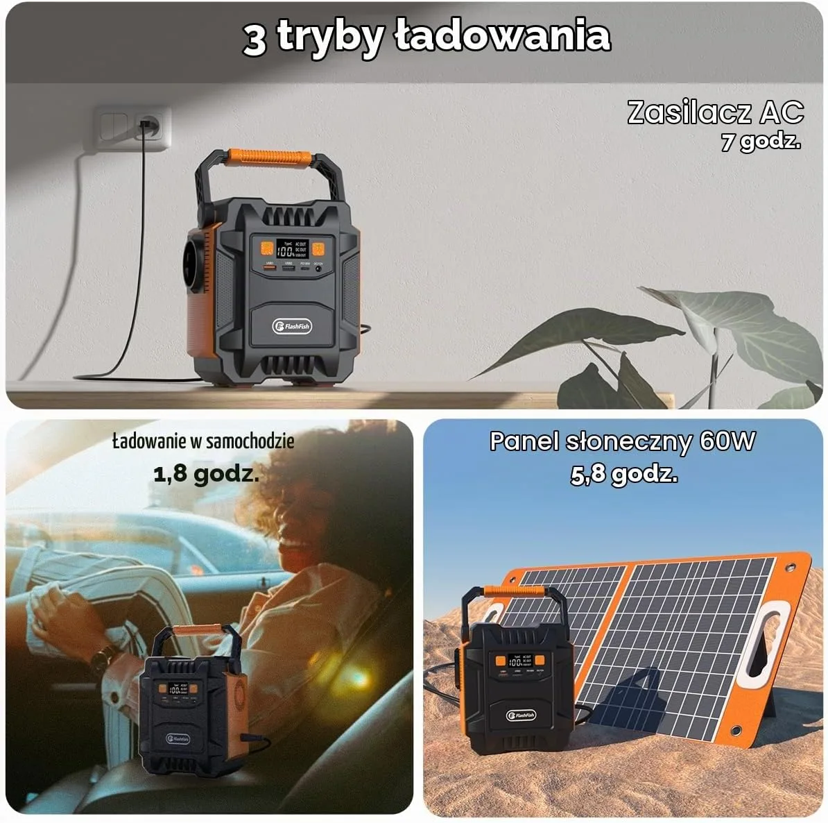 Портативная зарядная станция FlashFish A201 172.8Wh 200W (48000mAh) — фото 5